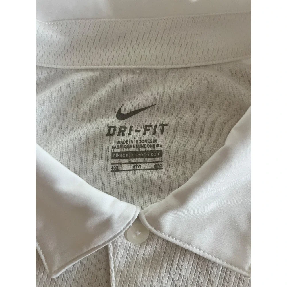 Nike Team Training White Red Dri-fit Short Sleeve Polo Shirt‎ Sz 4XL $60
